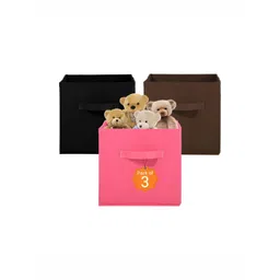 Aura Pink & Brown 3 Pieces Non-Woven Multi-Utility Organisers-picture-12