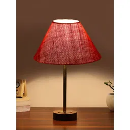 Aura Pink & Gold Toned Metal Frustrum Shaped Table Lamp-picture-24
