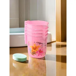 Aura Pink & Green 4 Pieces Floral Printed Bathroom Mugs-picture-14