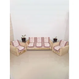 Aura Pink & Grey 6 Pieces Printed 5 Seater Sofa Covers-picture-40