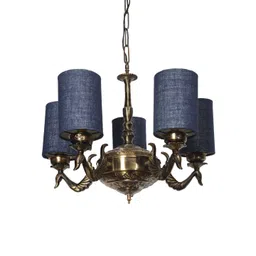 Aura Pink & Navy Blue Textured Traditional Ceiling Lamp-picture-25