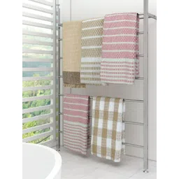 Aura Pink & White 5 Printed Cotton 210 GSM Bath Towel-picture-26