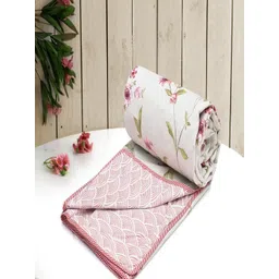 Aura Pink & White Floral Microfiber AC Room 150 GSM Single Bed Dohar-picture-23