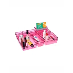 Aura Pink Set of 16 Regular Makeup Organiser-picture-40