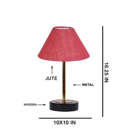 Aura Pink Textured Wood Contemporary Frusturical Shaped Table Lamp-picture-26