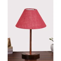Aura Pink Textured Wood Contemporary Frusturical Shaped Table Lamp-picture-20