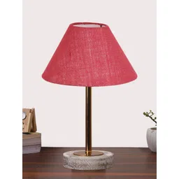 Aura Pink Textured Wood Contemporary Frusturical Shaped Table Lamp-picture-15