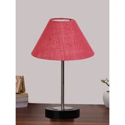 Aura Pink Textured Wood Contemporary Frusturical Shaped Table Lamp-picture-22