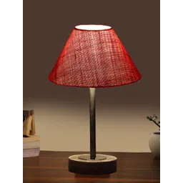 Aura Pink Textured Wood Frusturical Shaped Table Lamp-picture-40