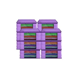 Aura Purple 12 Pieces Foldable Saree Covers Wardrobe Drawer Organisers-picture-28