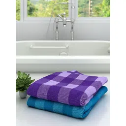 Aura Purple & Blue 2 Printed Cotton 210 GSM Bath Towel-picture-20