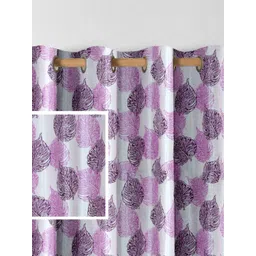 Aura Purple & White 2 Pieces Light Blocking Door Curtains-picture-14