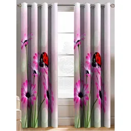 Aura Purple & White 2 Pieces Printed Window Curtain-picture-35