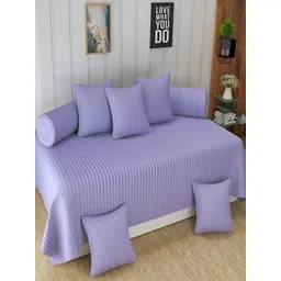 Aura Purple & White 8 Pieces Striped Diwan Set-picture-31
