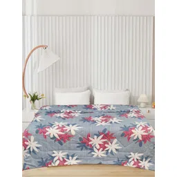 Aura Purple & White Floral Printed AC Room 300 GSM Double Bed Comforter-picture-29