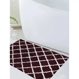 Aura Purple & White Printed Cotton Anti-Skid Doormat-picture-21
