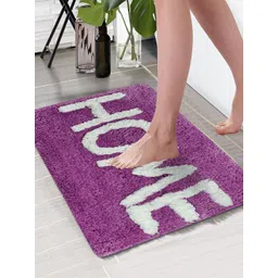 Aura Purple & White Printed Rectangular 1850 GSM Anti Skid Bath Rug-picture-10