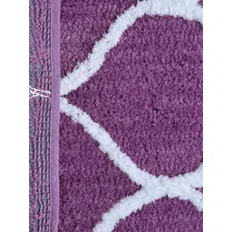 Aura Purple & White Printed Rectangular 1850 GSM Anti Skid Bath Rug image 3