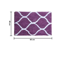 Aura Purple & White Printed Rectangular 1850 GSM Anti Skid Bath Rug image 4