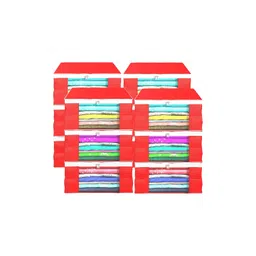 Aura Red 12 Pieces Foldable Saree Covers Wardrobe Drawer Organisers-picture-17
