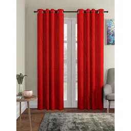 Aura Red 2Pcs Regular Door Curtain-image-23
