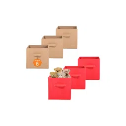 Aura Red & Beige 6 Pieces Storage Box Organisers-picture-26