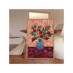 Aura Red & Green Floral and Botanical Wooden Wall Frame-picture-24