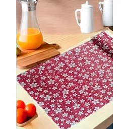 Aura Red & Off White Floral Printed Water Resistant Shelf Liner Organiser-picture-41