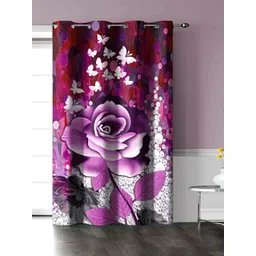 Aura Red & Pink Floral Door Curtain-picture-18