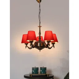 Aura Red & Red Textured Traditional Ceiling Lamp-picture-56