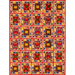 Aura Red & White Ethnic Motifs Cotton 120 TC Queen Bedsheet with 2 Pillow Covers image 4