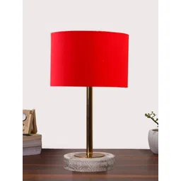 Aura Red Wood Cylindrical Shaped Table Lamp-picture-10