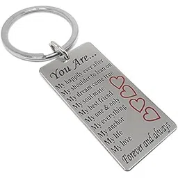 aura Romantic Valentine You Are Forever And Always Gift Keychain For Girls Boy Friend Husband Wife Men Women Keychain For Bike Car Keys Silver Keychain-picture-11