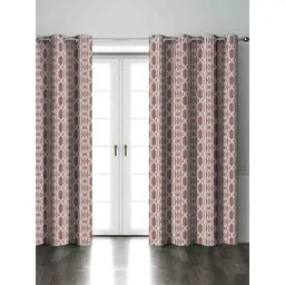 Aura Rose Gold & Cream-Coloured Set of 2 Black Out Door Curtain-picture-38