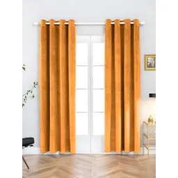 Aura Rust 2 Pieces Room Darkening Long Door Curtain-picture-40