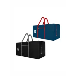 Aura Set Of 2 Black & Blue Durable 2 Compartments Storage Bags For Clothes Organisers-picture-28