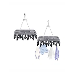 Aura Set Of 2 Grey Cloth Drying Stand Hanger-picture-14
