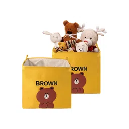 Aura Set Of 2 Yellow & Brown Foldable Organisers-picture-34