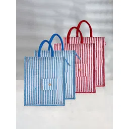 Aura Set Of 4 Striped Oversized Shopper Tote Bag-picture-26