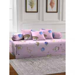Aura Set Of 6 Pink & Blue Printed Cartoon TC Cotton Diwan Set-picture-13