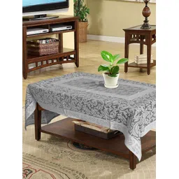 Aura Silver-Toned & Black Floral 2-Seater Rectangular Table Cover-picture-23