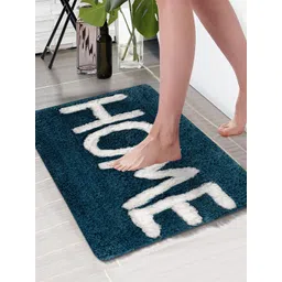 Aura Teal Blue Rectangular 1850 GSM Printed Microfiber Bath Rug-picture-35