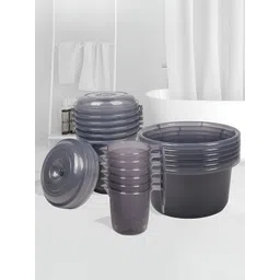 Aura Transparent 10 piece Solid Plastic Bath Accessories Set-picture-33