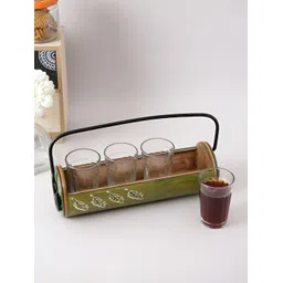 Aura Transparent & Green Textured Wood Transparent Cups Set of Cups and Mugs-image-37