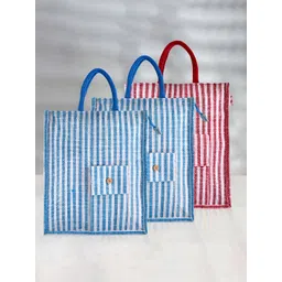 Aura Unisex Striped Shopper Tote Bag-picture-34