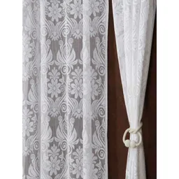 Aura White 2 Pieces Self Design Sheer Door Curtains-picture-14