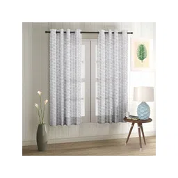 Aura White 2 Pieces Self Design Sheer Window Curtains-picture-19