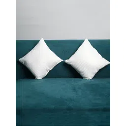 Aura White 2 Pieces Striped Microfiber Cushion Pillow Filler-picture-37