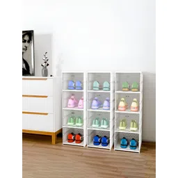 Aura White 3 Pieces Foldable 4-Layer Shoes Organisers-picture-44