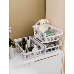 Aura White 3 Pieces Stackable Drawer Organisers-picture-21